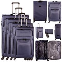 T-SL-01 NAVY SET OF 4 TRAVEL TROLLEY SUITCASES