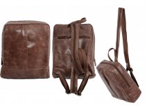 8601 100% REAL LEATHER BACKPACK BROWN