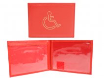 1498 GRAINED PU DISABLED BADGE HOLDER RED