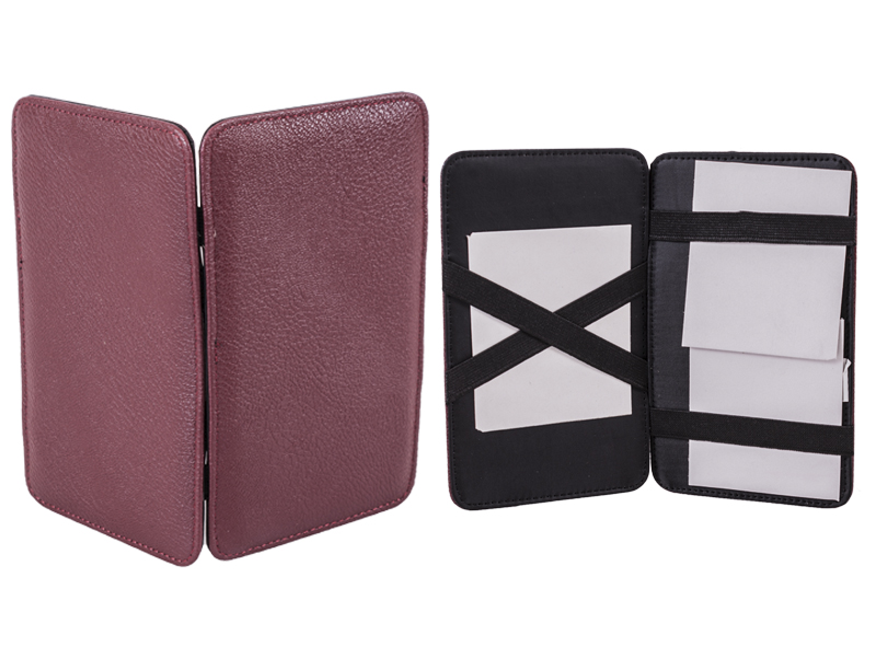 8013 Burgundy Grained PU Puzzle Wallet/Milkman's Wallet - Click Image to Close