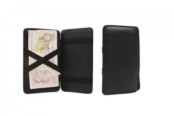 8013 Black Grained PU Puzzle Wallet/Milkman's Wallet - Click Image to Close