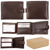 S-085 BROWN LEATHER WALLET BOX OF 12