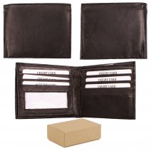 S-082 BLACK LEATHER WALLET BOX OF 12